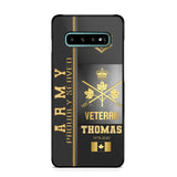 Personalized Army Proudly Served Canadian Veteran Gold Rank Camo Phonecase Printed AHVQ24295