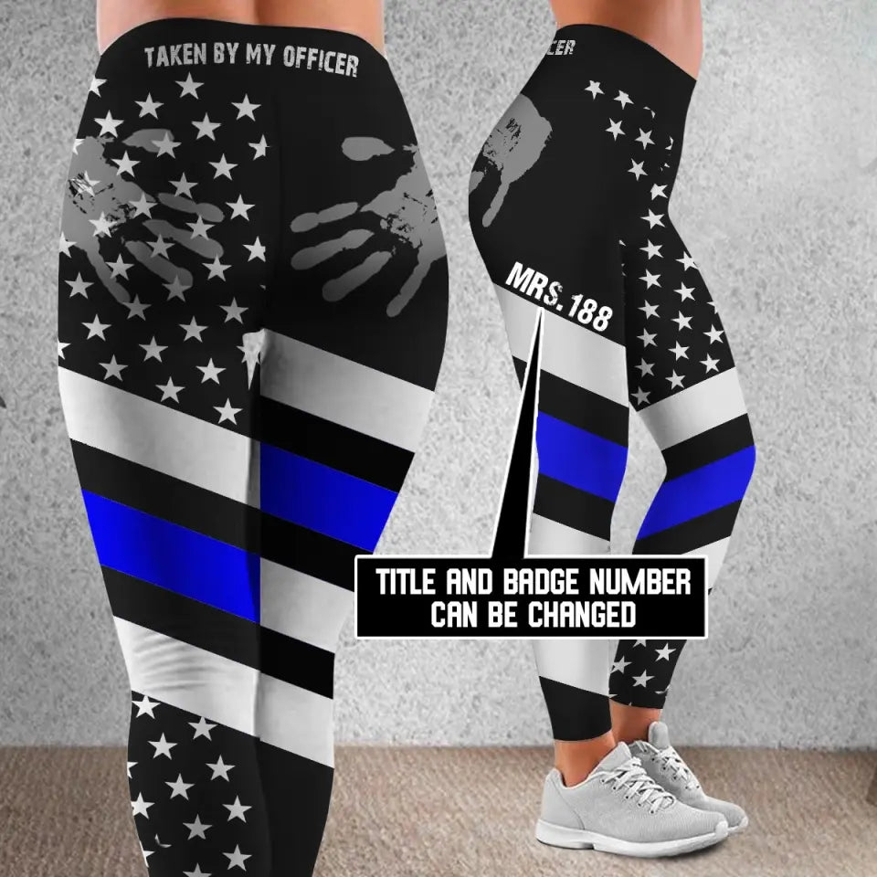 Personalized Taken By My Officer US Police Custom ID Legging Printed QTVQ24313