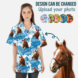 Personalized Upload Your Horse Photo Horse Lovers Gift Hawaii Shirt Printed HN24464