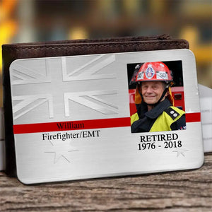 Personalized Upload Your Photo Retired Australian Firefighter Aluminum Wallet Card Printed QTVQ24499