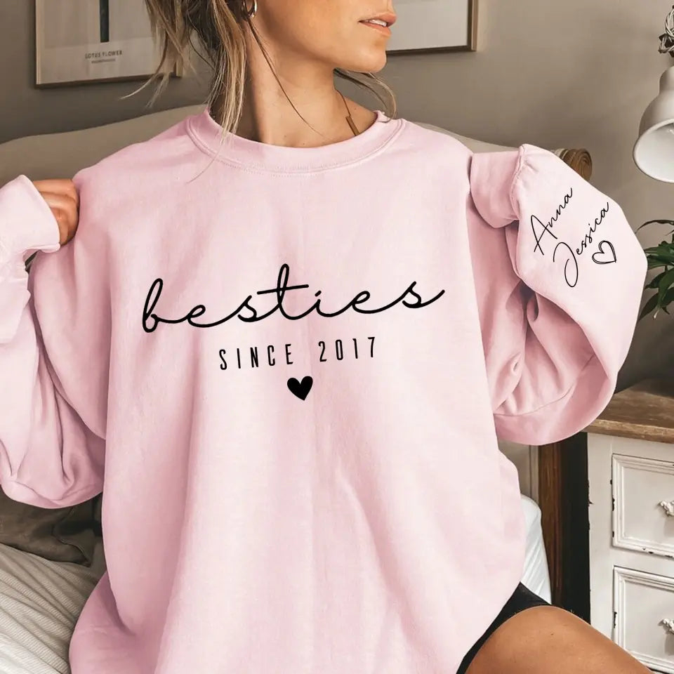 Personalized Bestie Custom Name Best Friend Gift Sweatshirt Printed LVA24507