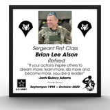 Personalized Upload Your Photo US Veteran Custom Rank & Name Wooden Frame Printed QTKVH24526