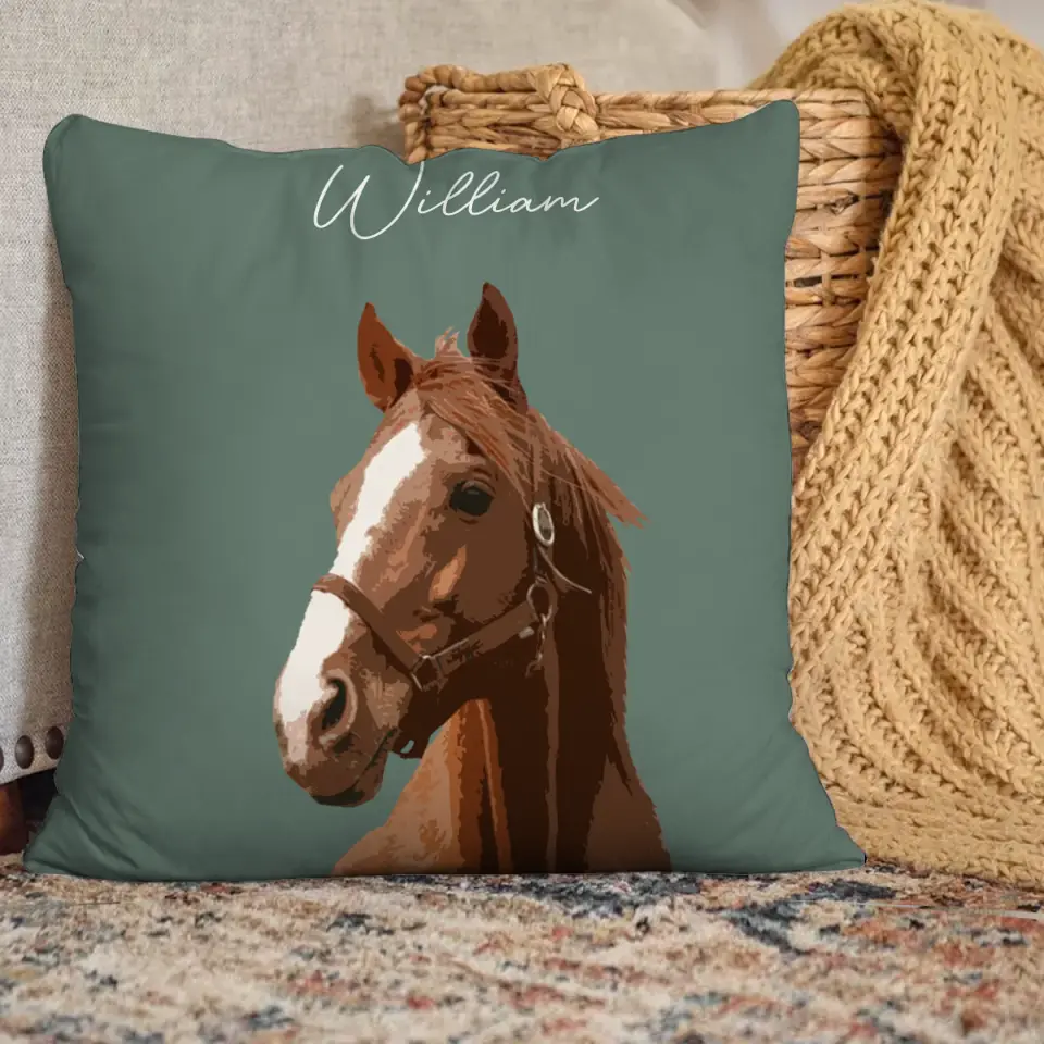 Personalized Upload Your Horse Photo Horse Lovers Gift Pillow Printed HN24527