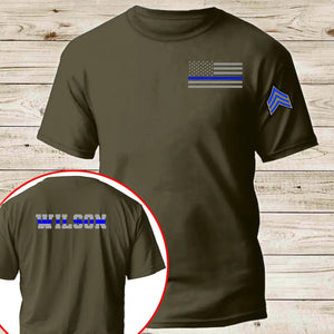 Personalized US Police Rank Camo Custom Name T-shirt Printed KVH24543