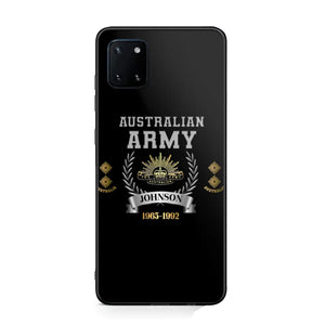 Personalized Australian Army Rank Camo Custom Name & Time Phonecase Printed AHVQ24540