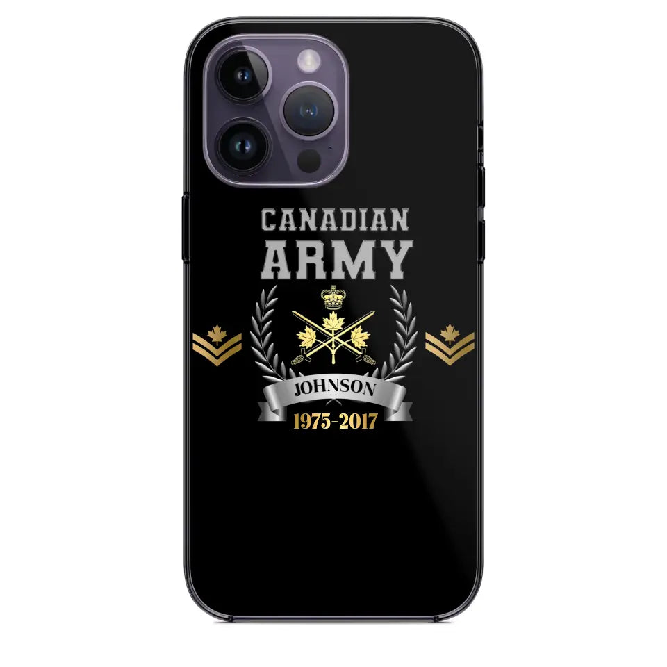 Personalized Canadian Army Rank Camo Custom Name & Time Phonecase Printed AHVQ24540