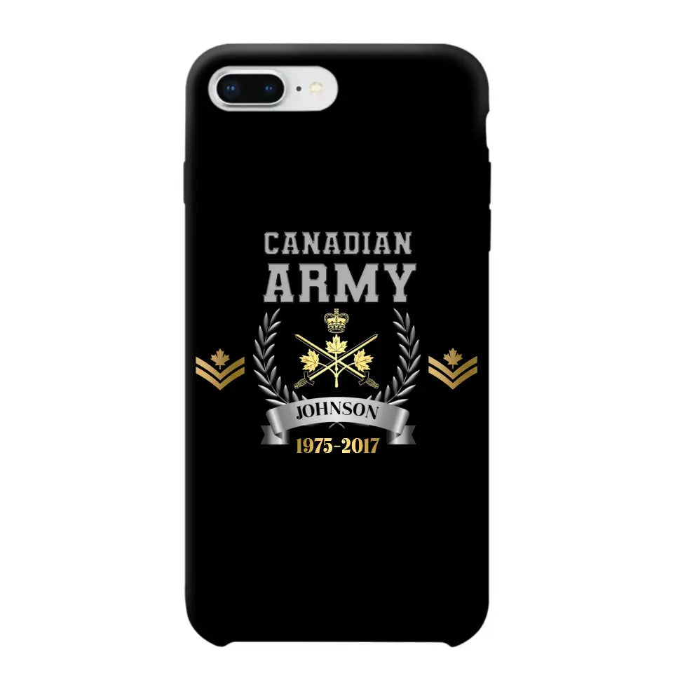 Personalized Canadian Army Rank Camo Custom Name & Time Phonecase Printed AHVQ24540