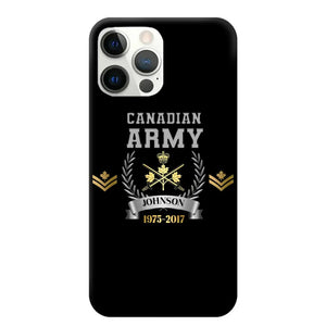 Personalized Canadian Army Rank Camo Custom Name & Time Phonecase Printed AHVQ24540