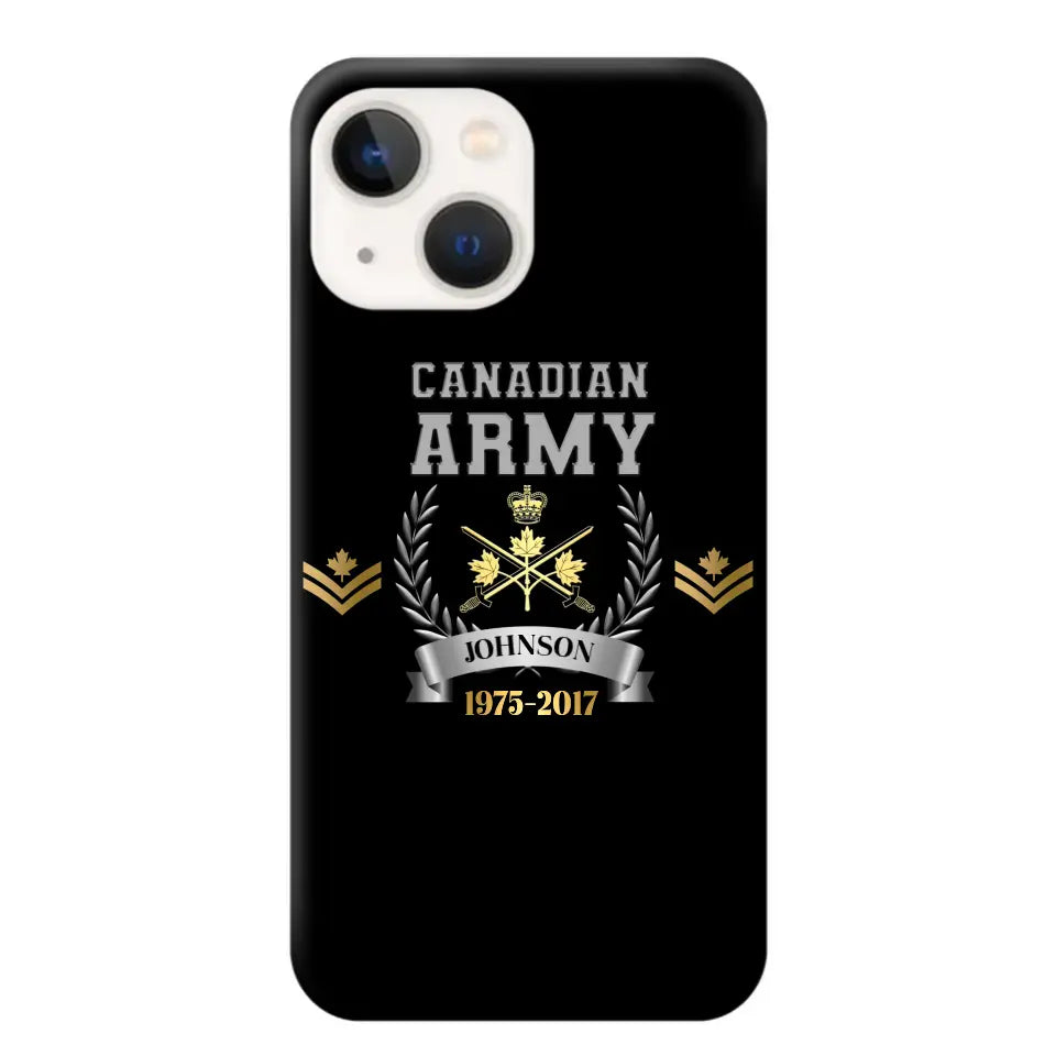 Personalized Canadian Army Rank Camo Custom Name & Time Phonecase Printed AHVQ24540