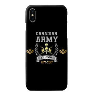 Personalized Canadian Army Rank Camo Custom Name & Time Phonecase Printed AHVQ24540