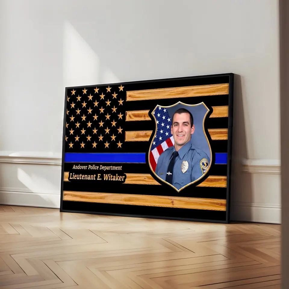 Personalized Upload Your Photo US Police Custom Rank Name & Department Poster QTLVA24552