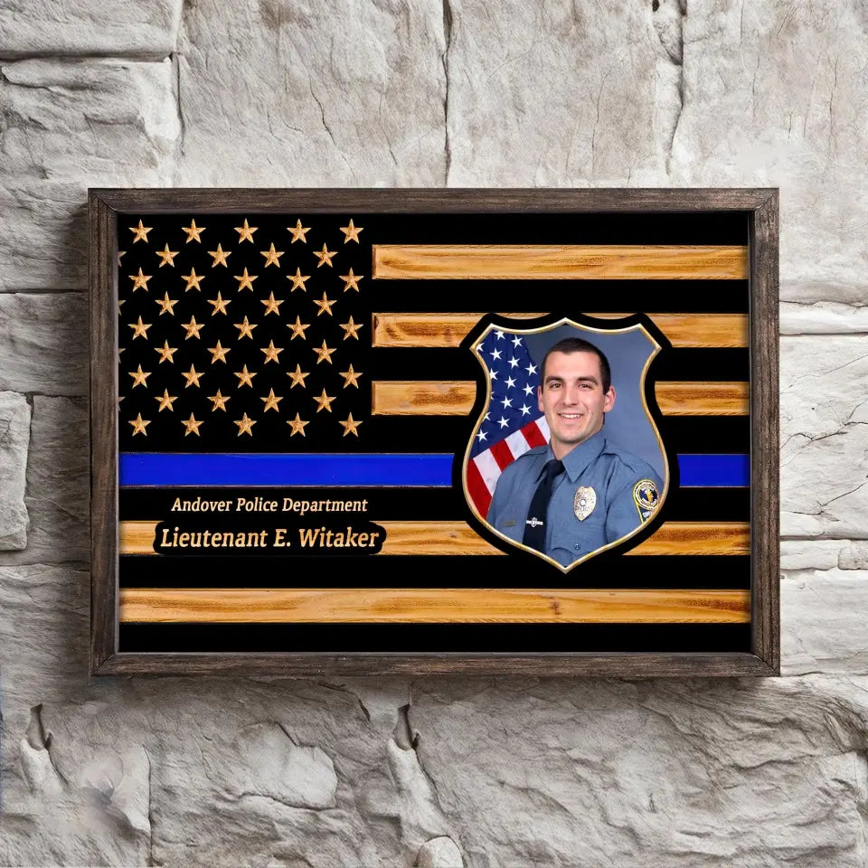 Personalized Upload Your Photo US Police Custom Rank Name & Department Poster QTLVA24552