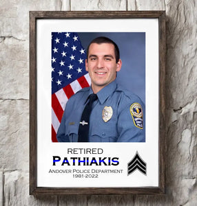 Personalized Upload Your Photo US Police Retired Custom Rank Name & Department Poster Printed LVA24554