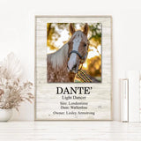 Personalized Upload Your Horse Photo Horse Name & Owner Poster Printed LVA24566