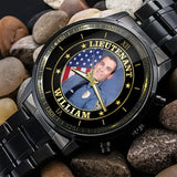 Personalized Upload Your Photo US Police Custom Rank & Name Watch Printed QTLVA24578