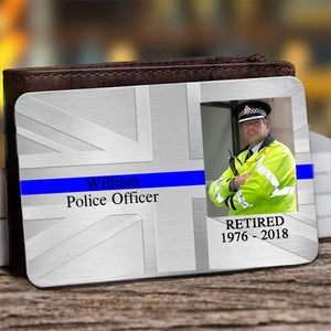 Personalized Upload Your Photo Retired UK Police Officer Aluminum Wallet Card Printed QTVQ24577