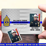 Personalized Upload Your Photo US Police Custom Rank & Department Aluminum Wallet Card Printed QTVQ24604