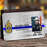 Personalized Upload Your Photo US Police Custom Rank & Department Aluminum Wallet Card Printed QTVQ24604