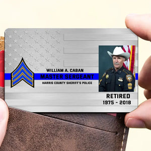 Personalized Upload Your Photo US Police Custom Rank & Department Aluminum Wallet Card Printed QTVQ24604