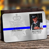 Personalized Upload Your Photo UK Police Logo Custom Name & Time Aluminum Wallet Card Printed QTHN24619