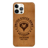 Personalized US Military Leather Texture Phone Case Printed QTPN301