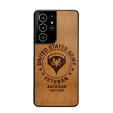 Personalized US Military Leather Texture Phone Case Printed QTPN301