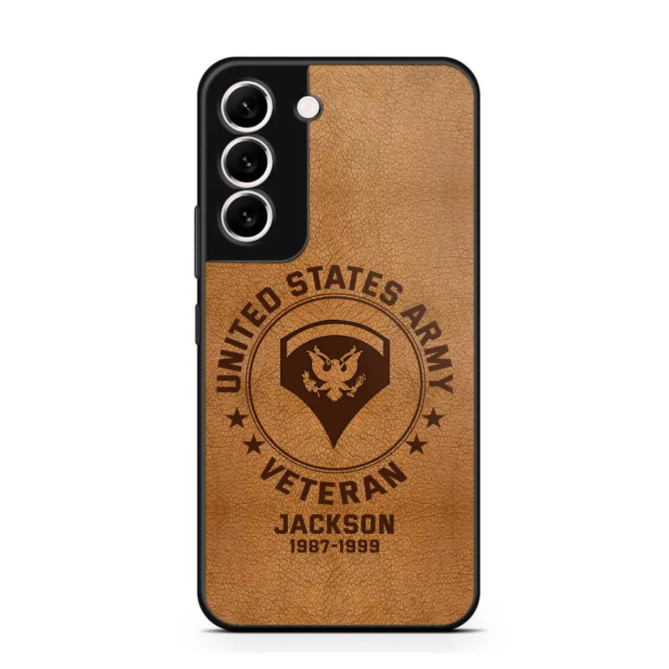 Personalized US Military Leather Texture Phone Case Printed QTPN301