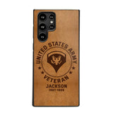 Personalized US Military Leather Texture Phone Case Printed QTPN301