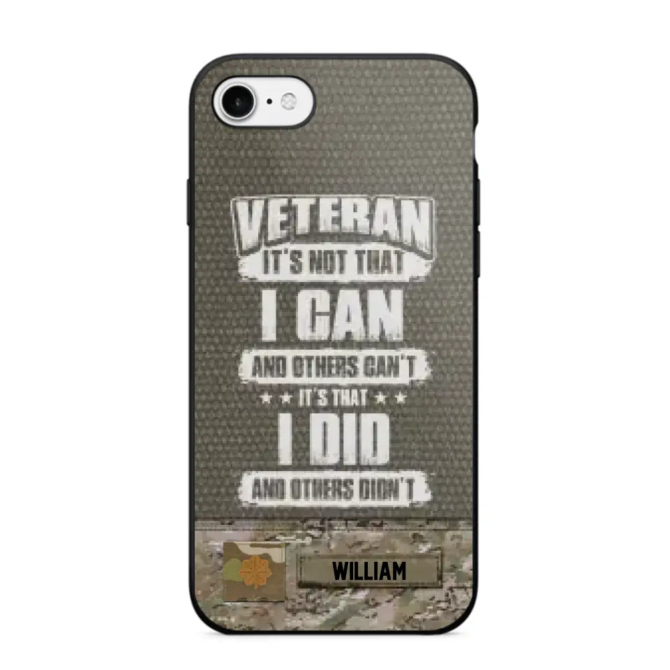 Personalized Veteran it's not that i can and others can't it's that i did and others didn't Phone Case Printed QTHQ1910