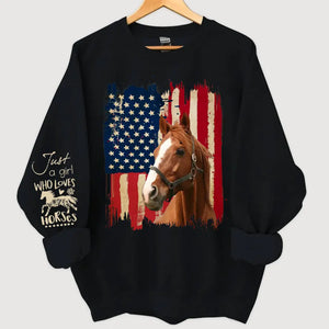 Personalized Upload Your Horse Photo Just A Girl Who Loves Horses Sweatshirt Printed HN24627