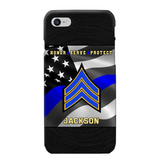 Personalized Honor Serve Protect US Police Branch Rank Camo Custom Name Phonecase Printed KVH24724