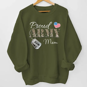 Personalized Proud Army US Veteran Mom Custom Name Sweatshirt Printed VA24745