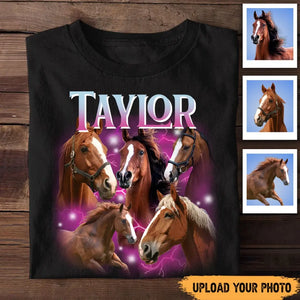 Personalized Upload Your Horse Photo Horse Lovers Gift T-shirt Printed HN24754