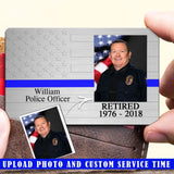 Personalized Upload Your Police Photo Aluminum Wallet Card Printed QTVQ24447