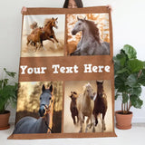 Personalized Upload Your Horse Horse Lovers Gift Fleece or Sherpa Blanket Printed HN24780