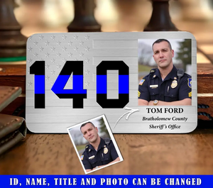 Personalized Upload Your Photo US Police Custom ID Aluminum Wallet Card Printed QTKH24809