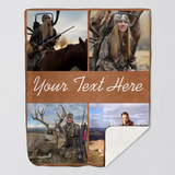 Personalized Upload Your Deer Hunting Photo Sherpa or Fleece Blanket Printed HN24819