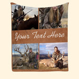 Personalized Upload Your Deer Hunting Photo Sherpa or Fleece Blanket Printed HN24819