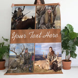 Personalized Upload Your Deer Hunting Photo Sherpa or Fleece Blanket Printed HN24819