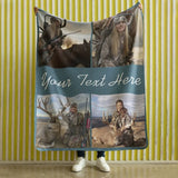 Personalized Upload Your Deer Hunting Photo Sherpa or Fleece Blanket Printed HN24819