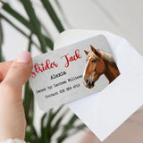 Personalized Upload Your Horse Photo Custom Name Horse Lovers Gift Aluminum Wallet Card Printed HN24853