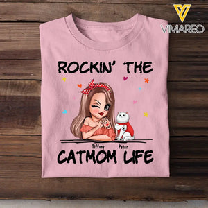 Personalized Rockin' The Catmom Life Cat Lovers Gift T-shirt Printed HN24877