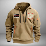 Personalized Australian Firefighter Custom Name & Department Quarter Zip Hoodie 2D Printed VQ24973