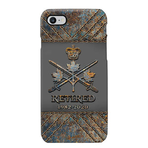 Personalized Retired Canadian Army Logo Custom Service Time Phonecase Printed VQ241086