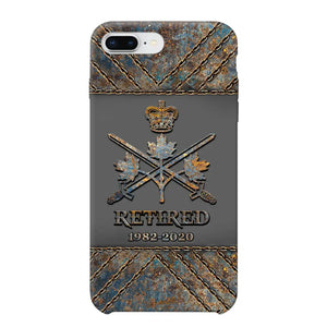 Personalized Retired Canadian Army Logo Custom Service Time Phonecase Printed VQ241086