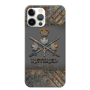 Personalized Retired Canadian Army Logo Custom Service Time Phonecase Printed VQ241086