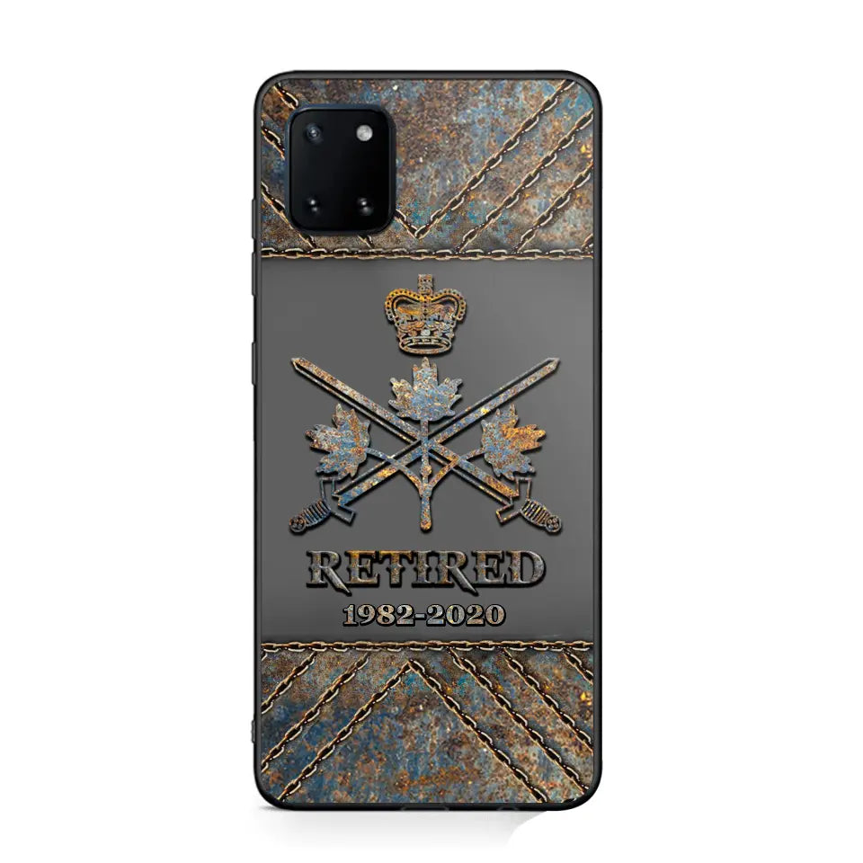 Personalized Retired Canadian Army Logo Custom Service Time Phonecase Printed VQ241086