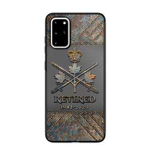 Personalized Retired Canadian Army Logo Custom Service Time Phonecase Printed VQ241086