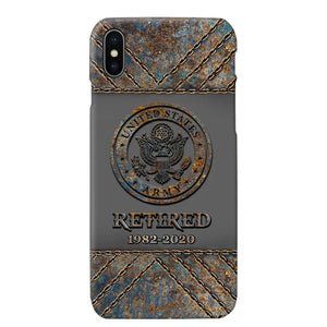 Personalized Retired US Army Logo Custom Service Time Phonecase Printed VQ241086