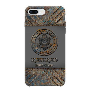 Personalized Retired US Army Logo Custom Service Time Phonecase Printed VQ241086